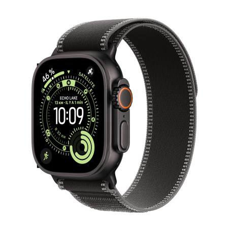 Apple Watch Ultra 3 [GPS + Cellular 49 mm] Montre connectée Course à Pied et Multisport avec boîtier Titane Noir et Boucle Trail