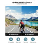 Lamicall Lunettes de Soleil Polarisées Cyclisme, [24g Ultra-Légère] Protection UV400, TR90-Monture, Plaquette de Nez Réglable, L