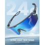 Lamicall Lunettes de Soleil Polarisées Cyclisme, [24g Ultra-Légère] Protection UV400, TR90-Monture, Plaquette de Nez Réglable, L
