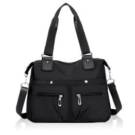 HWSWSH Grand Sac à Bandoulièr Noir pour Femme avec 11 Compartiments sac à bandoulière pour Femme sac à Bandoulièr Multifonctionn