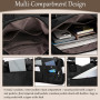 HWSWSH Grand Sac à Bandoulièr Noir pour Femme avec 11 Compartiments sac à bandoulière pour Femme sac à Bandoulièr Multifonctionn