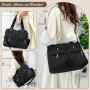 HWSWSH Grand Sac à Bandoulièr Noir pour Femme avec 11 Compartiments sac à bandoulière pour Femme sac à Bandoulièr Multifonctionn