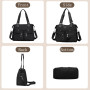 HWSWSH Grand Sac à Bandoulièr Noir pour Femme avec 11 Compartiments sac à bandoulière pour Femme sac à Bandoulièr Multifonctionn