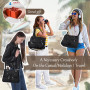 HWSWSH Grand Sac à Bandoulièr Noir pour Femme avec 11 Compartiments sac à bandoulière pour Femme sac à Bandoulièr Multifonctionn