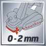 Einhell Rabot électrique TC-PL 750 (750 W, Largeur de rabotage 82 mm, Prise en main sûre et confortable) Livré avec une butée pa