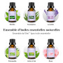 Diffuseur D'huiles Essentielles avec 6x10ml Set d'huiles Essentielles Diffuseur Electrique Ultrasonique Aromathérapie en Céramiq
