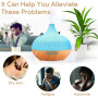 MUOIVG Diffuseur d'Huiles Essentielles,550ml Ultrasonique Humidificateur Diffuseur Aromathérapie Electrique avec Télécommande,7 