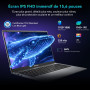 Blackview Acebook 6 15,6" FHD Ordinateur Portable, Quad-Core N150 (Meilleur Que N95), 16Go DDR4 + 256Go M.2 SSD, HDMI 4K, Charge