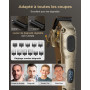 Vgrpro Tondeuse Cheveux Hommes Professionnelle, Tondeuse Cheveux Sans Fil pour Coupe de Cheveux, Kit Tondeuse et T-lames Trimmer
