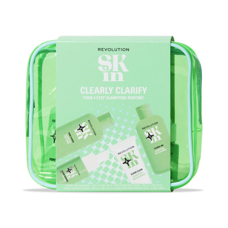 Revolution SKin, Clearly Clarify Starter Kit, Set Viso per Pelli Impure con Detergente, Tonico, Siero e Crema Idratante, Vegano 