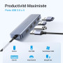 UGREEN Hub USB C vers 4 Data Ports Type A 5Gbps Adaptateur Multiport USB Compatible avec MacBook iPad Pro Air Mac Mini M4 Surfac