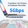 UGREEN Hub USB C vers 4 Data Ports Type A 5Gbps Adaptateur Multiport USB Compatible avec MacBook iPad Pro Air Mac Mini M4 Surfac