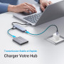 UGREEN Hub USB C vers 4 Data Ports Type A 5Gbps Adaptateur Multiport USB Compatible avec MacBook iPad Pro Air Mac Mini M4 Surfac