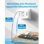 BURNNOVE Multiprise 8 en 1 Cube de Prise 4000W Multiprise Cube Murale USB C sans Fil 16A 4 Prises AC 2 USB 2 Type C avec Interru