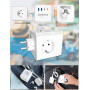 BURNNOVE Multiprise 8 en 1 Cube de Prise 4000W Multiprise Cube Murale USB C sans Fil 16A 4 Prises AC 2 USB 2 Type C avec Interru