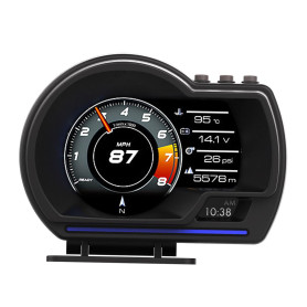 Affichage HUD de voiture,OBDⅡ+GPS Jauge intelligente Compteur de vitesse haute définition Outil de diagnostic Élimination du cod