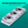 PHANTEKS Glacier One 360M25 Gen2 AiO Refroidissement à eau Blanc – Radiateur 360 mm, 3 ventilateurs M25 Gen2 D-RGB, pompe silenc