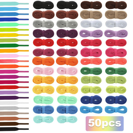 UILYNIU Lot de 25 paires de lacets plats colorés de rechange durables pour chaussures de sport, baskets, skateboard, bottes de s