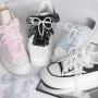 Lot de 8 paires de lacets en dentelle, plats, creux, fleurs, 120 cm, convient pour le style de ballet, accessoires mignons pour 