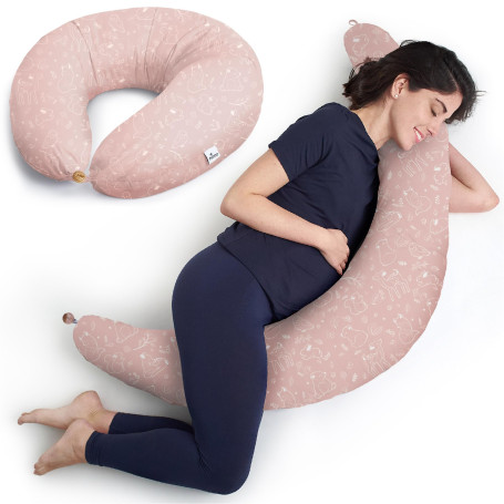 Niimo Coussin de Grossesse et d'allaitement XXL - Housse de Coussin Maternité 100% Coton, Distingué par Deux Prix en 2022, Lavab