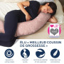 Niimo Coussin de Grossesse et d'allaitement XXL - Housse de Coussin Maternité 100% Coton, Distingué par Deux Prix en 2022, Lavab