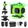 Niveau Laser 360°x 4, Autonivelant Niveau Laser Vert Chantier à Ligne Croisée Verticale et Horizontale 3D, IP54