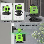 Niveau Laser 360°x 4, Autonivelant Niveau Laser Vert Chantier à Ligne Croisée Verticale et Horizontale 3D, IP54