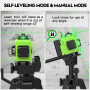Niveau Laser 360°x 4, Autonivelant Niveau Laser Vert Chantier à Ligne Croisée Verticale et Horizontale 3D, IP54