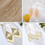 Uwiyo 12 Paires Boucles d'Oreilles Pendantes Or pour Femmes Filles, Boucles d'Oreilles Boho à pampilles en diamant et feuille en