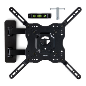 Amazon Basics Support mural pivotant et inclinable pour TV, moniteur plat et incurvé de 66-140 cm jusqu'à 36 kg/max. VESA 400 x 