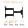 Amazon Basics Support mural pivotant et inclinable pour TV, moniteur plat et incurvé de 66-140 cm jusqu'à 36 kg/max. VESA 400 x 