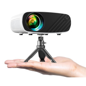 Videoprojecteur Mini Projecteur Portable 1080P - 15000Lux Full HD Portable avec Trépied Protection, Videoprojecteur 4k Compatibl