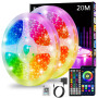 Ruban Led 20m, Led Chambre, Bande Led Lumineuse Contrôlé par APP Bluetooth ou Télécommande 44 Touches, Synchroniser avec Rythme 