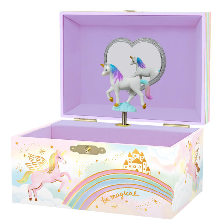 Boîte à Bijoux Musicale Licorne pour Filles - Boîte à Musique Licorne pour Enfants avec Miroir, Cadeaux d'Anniversaire Licorne p
