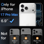 JETech Protection D'écran pour iPhone 17 Pro Max 6,9 Pouces avec Protecteur d'Objectif Caméra, Outil d'Installation Facile, un F