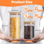 12pcs Bocal en Verre avec Couvercle,Bocal en Verre avec Couvercle Bocaux en Verre Hermétique Pour Céréales,Cornflakes,Spaghetti-