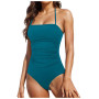 Bikini Fluo 1 Pièce Maillots De Bain Push Up Rembourré Bikini Maillot De Bain Formation Athlétique Maillots De Bain Sport Froncé