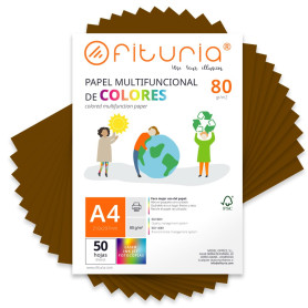 Feuilles de couleur, Pack 50 Feuilles A4 80gr – Papier couleur pour loisirs créatifs, imprimante, scrapbooking – Feuilles coloré