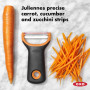 OXO Good Grips – Éplucheur de préparation pour juliennes - Éplucheur en inox - Orange et noir