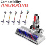 Brosse Compatible avec Les Aspirateurs Dyson V7, V8, V10, V11, V15, Tête de Nettoyage à Entraînement Direct avec 4 Phares Avant 