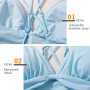 Genfien Maillots Une Pièce Femme Col en V Maillots de Bain 1 Pièce Contrôle du Ventre Push Up Double Bandoulière Dos Croisé Mono
