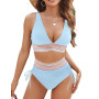 HUXRAKV Ensembles Maillots Deux pièces pour Femmes Rembourré avec Bretelles Spaghetti Imprimées Push-up Maillot de Bain de Plage