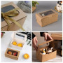 Fippy Lot de 50 Boîtes à Cupcakes 2 trous avec Fenêtre, Boîte à Muffins à Cupcakes, Boîtes a Gateau en Carton Petits Gâteaux Boî