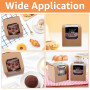 VIDETOL 100 Pièces Boite Gateau Papier Kraft, 9 x 9 x 9 cm Boite a Gateau Carton, Marron Boite Bento Cake avec Fenêtre Transpare
