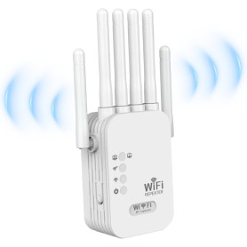 Répéteur WiFi Exterieur,2025 Nouveau repeteur WiFi Puissant,Amplificateur WiFi 6 antennes,2 Ports LAN,Répéteur WiFi 1200Mbps, Co