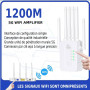 Répéteur WiFi Exterieur,2025 Nouveau repeteur WiFi Puissant,Amplificateur WiFi 6 antennes,2 Ports LAN,Répéteur WiFi 1200Mbps, Co