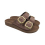 Roxanna Ligne Aurea Beaux Chaussons Femme Été Double Sangle Sandales d'Été en Eco-Cuir pour la maison, la mer, la marche
