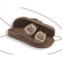 Roxanna Ligne Aurea Beaux Chaussons Femme Été Double Sangle Sandales d'Été en Eco-Cuir pour la maison, la mer, la marche