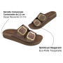 Roxanna Ligne Aurea Beaux Chaussons Femme Été Double Sangle Sandales d'Été en Eco-Cuir pour la maison, la mer, la marche