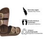Roxanna Ligne Aurea Beaux Chaussons Femme Été Double Sangle Sandales d'Été en Eco-Cuir pour la maison, la mer, la marche